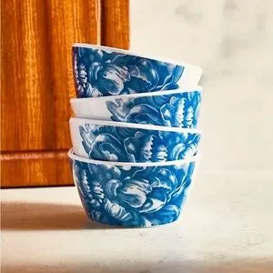 Caskata Peony Melamine Snack Bowls, Set of 4 - Thumbnail 4
